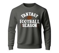 Generisch Sweat-shirt pour homme pour la saison de football fantastique - Pull classique avec inscription sportive - Haut décontracté pour les membres de la ligue et les fans, Style_f04 Gris, XL