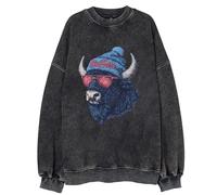 Generisch Sweat-shirt pour homme sans polaire tricotée douce avec col rond pour une mode décontractée confortable et résistante, Noir , 3XL