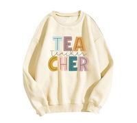 Generisch Sweat-shirt pour professeurs avec inscription « Back » pour enseignantes, imprimé « Back to School », or, L