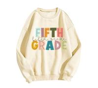 Generisch Sweat-shirt pour professeurs avec inscription « Back » pour enseignantes, imprimé « Back to School », beige, XXL