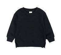 Generisch Sweat-shirt pull polaire top coat bébé plus haut uni, Noir , 9-12 mois