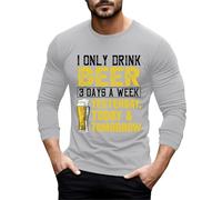 Generisch Sweat-shirt sans capuche Buveur de bière Bière Amateurs de bière Inscription humoristique T-shirt Oktoberfest manches longues avec imprimé bière Münchner T-shirt à manches longues Activewear