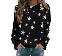Generisch Sweat-shirt surdimensionné pour femme, t-shirt à manches longues, pull en coton, sans capuche, chemisier, haut de loisirs, automne et hiver, pull en polaire confortable, mélange de coton