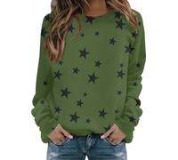 Generisch Sweat-shirt surdimensionné pour femme, t-shirt à manches longues, pull en coton, sans capuche, chemisier, haut de loisirs, automne et hiver, pull en polaire confortable, mélange de coton