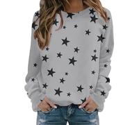 Generisch Sweat-shirt surdimensionné pour femme, t-shirt à manches longues, pull en coton, sans capuche, chemisier, haut de loisirs, automne et hiver, pull en polaire confortable, mélange de coton