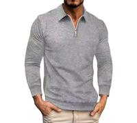 Generisch Sweat-shirts à manches longues pour homme - Fermeture éclair 1/4 - Couleur unie - Décontracté - Classique - 2025 - Pull de travail - Col roulé - Manches longues - Pull de loisirs - Manteau