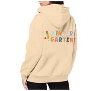 Generisch Sweats à capuche décontractés pour femme au quotidien. Design à manches longues avec imprimé « Back to School ». Parfait pour assortir avec un jean. Pull zippé pour femme, beige, S