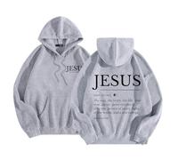 Generisch Sweats à capuche et sweatshirts à manches longues avec cordon de serrage Sweats à capuche imprimés surdimensionnés Hauts d'automne Vêtements, gris, XL