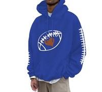 Generisch Sweats à capuche et sweatshirts pour hommes Football Imprimé Pull à capuche décontracté Coupe ample Pour le quotidien en hiver Sweat à capuche unisexe, BU1, S