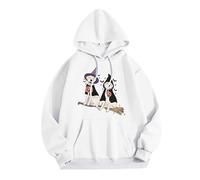 Generisch Sweats à capuche graphiques pour femmes - Pull surdimensionné - Décontracté - Manches longues - Sweat à capuche avec cordon de serrage et poches - Vêtements de deuil pour femme, Blanc., L