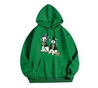 Generisch Sweats à capuche graphiques pour femmes - Pull surdimensionné - Décontracté - Manches longues - Sweat à capuche avec cordon de serrage et poches - Vêtements de deuil pour femme, vert, XXL