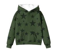 Generisch Sweats à capuche mignons pour adolescentes filles manches longues motif étoile sweatshirts surdimensionnés tombé mignon pulls hauts confortables tenues d'hiver sweat à capuche blanc, AG, 7-8