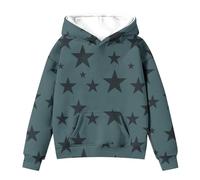 Generisch Sweats à capuche mignons pour adolescentes filles manches longues motif étoile sweatshirts surdimensionnés tombé mignon pulls hauts confortables tenues d'hiver sweat à capuche blanc, vert, 2