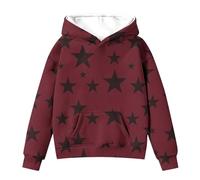 Generisch Sweats à capuche mignons pour adolescentes filles manches longues motif étoile sweatshirts surdimensionnés tombé mignon pulls hauts confortables tenues d'hiver sweat à capuche blanc