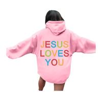 Generisch Sweats à capuche pour femme, sweats à capuche, sweats tendance, vêtements Preppy, sweats à manches longues, t-shirt de Noël pour femme à manches longues, Rose, XXL