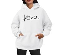 Generisch Sweats à capuche pour femme, sweats à capuche, sweats tendance, vêtements Preppy, sweats à manches longues, vêtements de deuil pour femme, Blanc., M