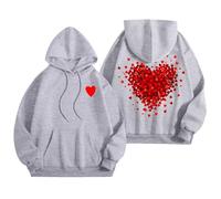 Generisch Sweats à capuche pour femme, sweatshirts graphiques de mots pour femmes, sweat à capuche, sweatshirts tendance, vêtements Preppy, sweat-shirts à manches longues Check 24, gris, XL