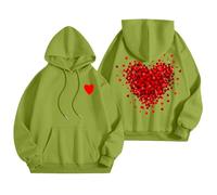 Generisch Sweats à capuche pour femme, sweatshirts graphiques de mots pour femmes, sweat à capuche, sweatshirts tendance, vêtements Preppy, sweat-shirts à manches longues Check 24, vert, L