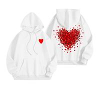 Generisch Sweats à capuche pour femme, sweatshirts graphiques de mots pour femmes, sweat à capuche, sweatshirts tendance, vêtements Preppy, sweat-shirts à manches longues Check 24, Blanc., XXL