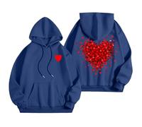 Generisch Sweats à capuche pour femme, sweatshirts graphiques de mots pour femmes, sweat à capuche, sweatshirts tendance, vêtements Preppy, sweat-shirts à manches longues Check 24, bleu, L