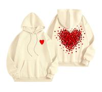 Generisch Sweats à capuche pour femme, sweatshirts graphiques de mots pour femmes, sweat à capuche, sweatshirts tendance, vêtements Preppy, sweat-shirts à manches longues Check 24, beige, L
