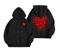 Generisch Sweats à capuche pour femme, sweatshirts graphiques de mots pour femmes, sweat à capuche, sweatshirts tendance, vêtements Preppy, sweat-shirts à manches longues Check 24, Noir , L