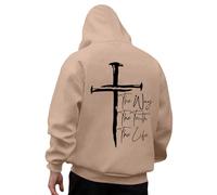 Generisch Sweats à capuche pour hommes avec motif imprimé Dieu, décontracté, manches longues, vêtements de tous les jours confortables sweat-shirt pour hommes chat, kaki, S
