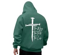 Generisch Sweats à capuche pour hommes avec motif imprimé Dieu, décontracté, manches longues, vêtements de tous les jours confortables sweat-shirt pour hommes chat, Vert foncé., M