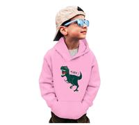 Generisch Sweats à col rond pour garçon - Motif dinosaure - Manches longues, Rose, 4-5 ans