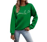 Generisch Sweatshirt à Capuche, Col Rond, Imprimée, pour le Quotidien, Outdoor, Entraînement, Uni, Manches Longues, Maxi Cardigan pour Femme, vert, M