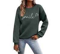 Generisch Sweatshirt à Capuche, Col Rond, Imprimée, pour le Quotidien, Outdoor, Entraînement, Uni, Manches Longues, Maxi Cardigan pour Femme, gris, M