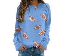 Generisch Sweatshirt classique décontracté convention pour femme - Veste d'été légère - Pull à capuche pour femme, bleu ciel, XXL