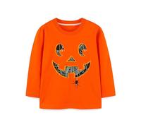 Generisch Sweatshirt Enfant Garçon Halloween Sweatshirt Enfants Glow In The Dark Shirt Garçons Citrouille Tops Manches Longues Coton Tenues Costume Garçon, Orange, 6-7 ans