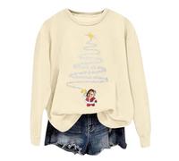 Generisch Sweatshirt Graphique Drôle Dimanche Décontracté Manches Longues Col Rond, beige, L