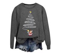 Generisch Sweatshirt Graphique Drôle Dimanche Décontracté Manches Longues Col Rond, gris foncé, M