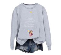 Generisch Sweatshirt Graphique Drôle Dimanche Décontracté Manches Longues Col Rond, gris, XXL