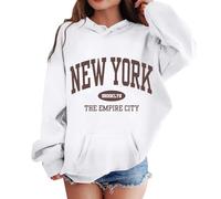 Generisch Sweatshirt pour enfant surdimensionné à manches longues avec nom de la ville imprimé LOS Angeles et col rond Loisirs Vintage Streetwear Coton Hauts Style décontracté pour filles adolescentes