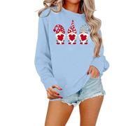 Generisch Sweatshirt pour femme avec inscription « Its Fall Yall » - Motif citrouille - Léopard - Décontracté - Manches longues - Pull - Chemise - Tops - Chemisier - Pull - Une pièce, bleu ciel, M