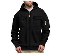 generisch Sweatshirts à capuche, veste de sport décontractée avec poche à rabat, veste de survêtement unie, veste de travail, veste de travail à capuche, veste de transition légère, veste à capuche