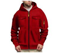 generisch Sweatshirts à capuche, veste de sport décontractée avec poche à rabat, veste de survêtement unie, veste de travail, veste de travail à capuche, veste de transition légère, veste à capuche