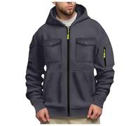 generisch Sweatshirts à capuche, veste de sport décontractée avec poche à rabat, veste de survêtement unie, veste de travail, veste de travail à capuche, veste de transition légère, veste à capuche