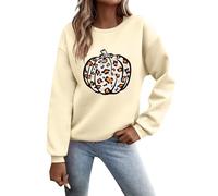 Generisch Sweatshirts imprimés pour femme en automne et hiver robe d'hiver à manches longues pour femme, beige, M
