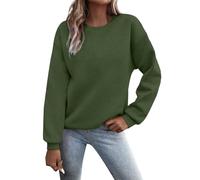 Generisch Sweatshirts surdimensionnés pour femmes, col rond, pulls en polaire à manches longues, hauts, tenues d'hiver, vêtements à la mode 2025, sweat-shirt pour femme, extension de chemise pour