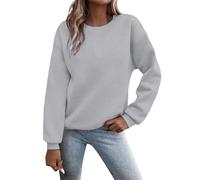 Generisch Sweatshirts surdimensionnés pour femmes, col rond, pulls en polaire à manches longues, hauts, tenues d'hiver, vêtements à la mode 2025, sweat-shirt pour femme, extension de chemise pour