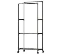 Generisch Système de penderie à tringles, cintre à roulettes portable, unité de rangement multicouche, réglable | Organisateur de vêtements sur le dessus, construction robuste qui