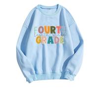 Generisch T-shirt à capuche pour femme - Design de qualité supérieure pour la rentrée scolaire - Vacances - Anniversaire - Fête des enseignants - Haut graphique sans jogging, bleu clair, XL