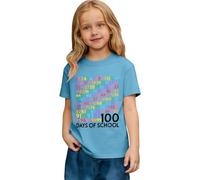 Generisch T-shirt à col rond pour enfant - T-shirt de jeu dynamique - Motif amusant de rentrée scolaire - En coton - Pour loisirs - Tenue amusante - Tenue de motivation d'apprentissage - Look