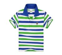 Generisch T-shirt à manches courtes pour enfant avec rayures et col rond en coton pour enfants, T-shirt K3 bleu, 3-4 ans