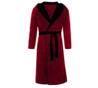 Generisch T-shirt à manches longues femmes tops chemise chemisier jupe manches vêtements hommes châle long peluche maison blouse femme en hiver manteau long peignoir, rouge, L