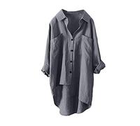 Generisch T-shirt à manches longues pour femme - Chemisier - Poésie florale, gris, S